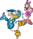 Donald, Daisy ice skating