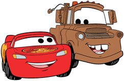 Mater and Lightning McQueen from Cars on the Road