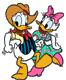 Donald, Daisy doing a country dance