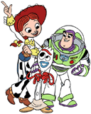 Jessie, Buzz Lightyear and Forky