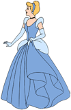 Cinderella smiling, side view