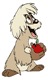 Gurgi holding an apple