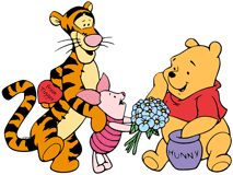 Winnie the Pooh, Tigger and Piglet exchanging Valentines