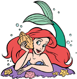 Ariel listening to a conch shell