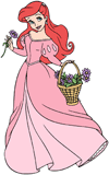 Ariel holding a basket of flowers