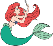 Ariel admiring a fork