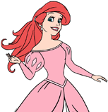 Ariel in her pink dress