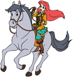 Ariel riding a horse