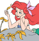 Ariel plucking flower petals