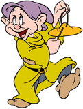 Dopey playing the cymbal