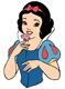 Snow White holding a flower