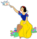 Bird delivering letter to Snow White