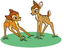 Bambi backing away from Faline