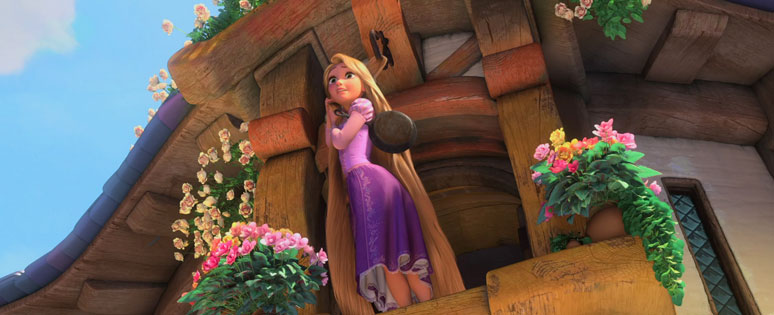 Rapunzel looking out from her tower