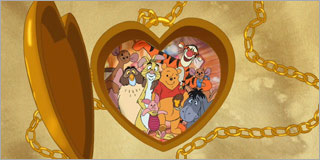 Winnie the Pooh and friends heart locket
