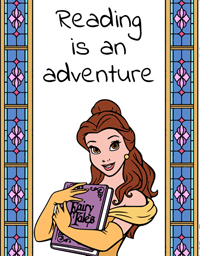 Belle bookmark: reading is an adventure