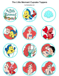 The Little Mermaid cupcake toppers