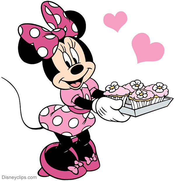 Minnie Mouse serving cupcakes
