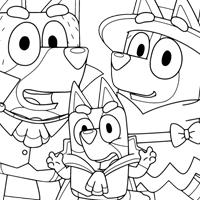 Bluey Halloween coloring page
