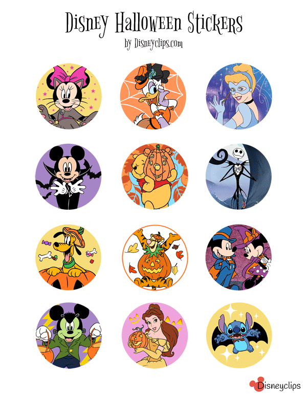 Printable Disney Halloween Stickers