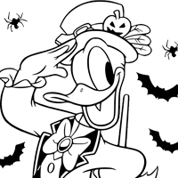 Donald Duck Halloween coloring page
