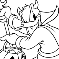 Donald Duck Halloween coloring page
