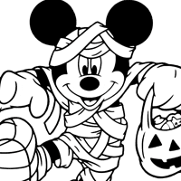 Mickey Mouse Halloween coloring page