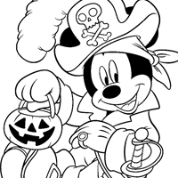 Mickey Mouse Halloween coloring page