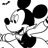 Mickey Mouse Halloween coloring page