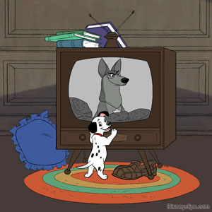 Lucky watching TV