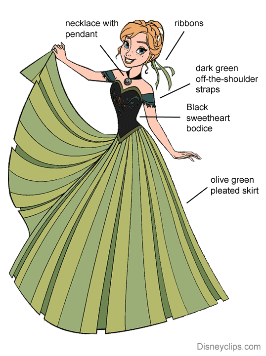 anna from frozen green dress
