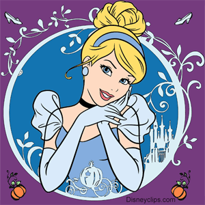Cinderella portrait on purple background