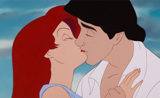 Ariel and Eric's first kiss