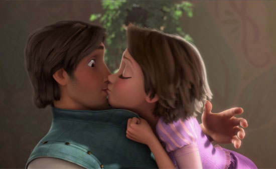 Rapunzel kissing Eugene