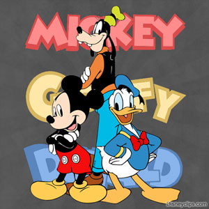 Mickey Mouse, Goofy, Donald Duck