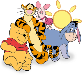 Winnie the Pooh, Piglet, Tigger and Eeyore
