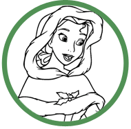 Belle Christmas coloring page