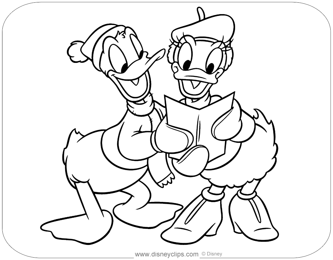 Christmas 2 Mouse Carollers Singing Print Out Coloring Pages 5