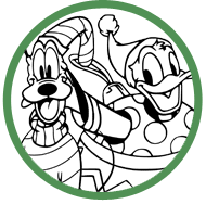 Donald & Pluto Christmas coloring page