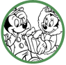Mickey and Minnie Christmas coloring page