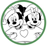 Mickey and Minnie Christmas coloring page