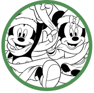 Mickey and Minnie Christmas coloring page