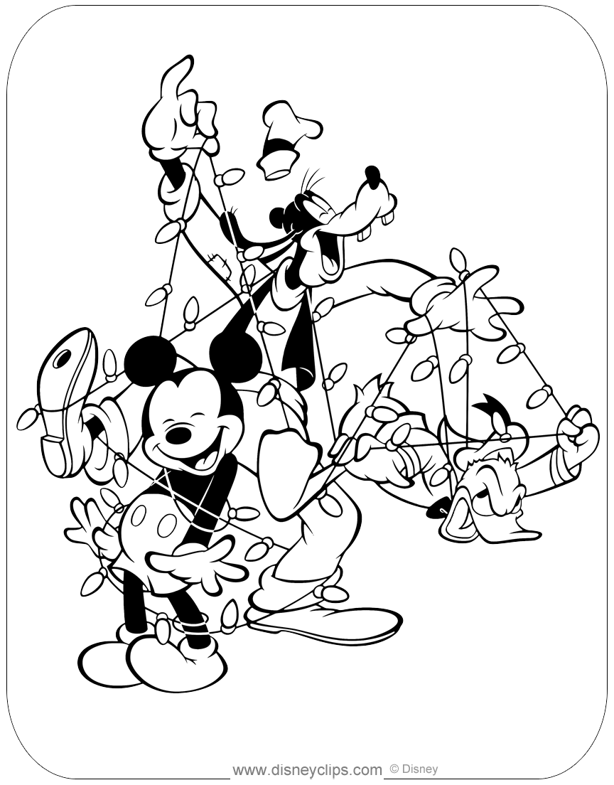 Mickey Mouse & Friends Christmas Coloring Pages | Disneyclips.com