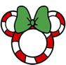 Minnie Mouse Ears - candy cane