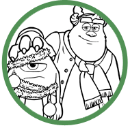 Monsters, inc. Christmas coloring page