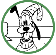 Pluto Christmas coloring page