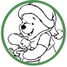 Winnie the Pooh Christmas coloring page