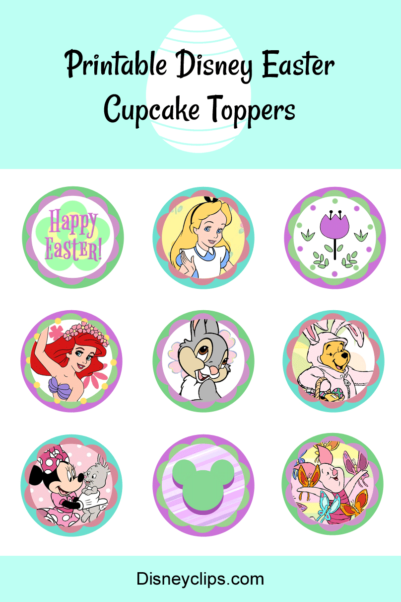 Printable Disney Easter Cupcake Toppers | Disneyclips.com