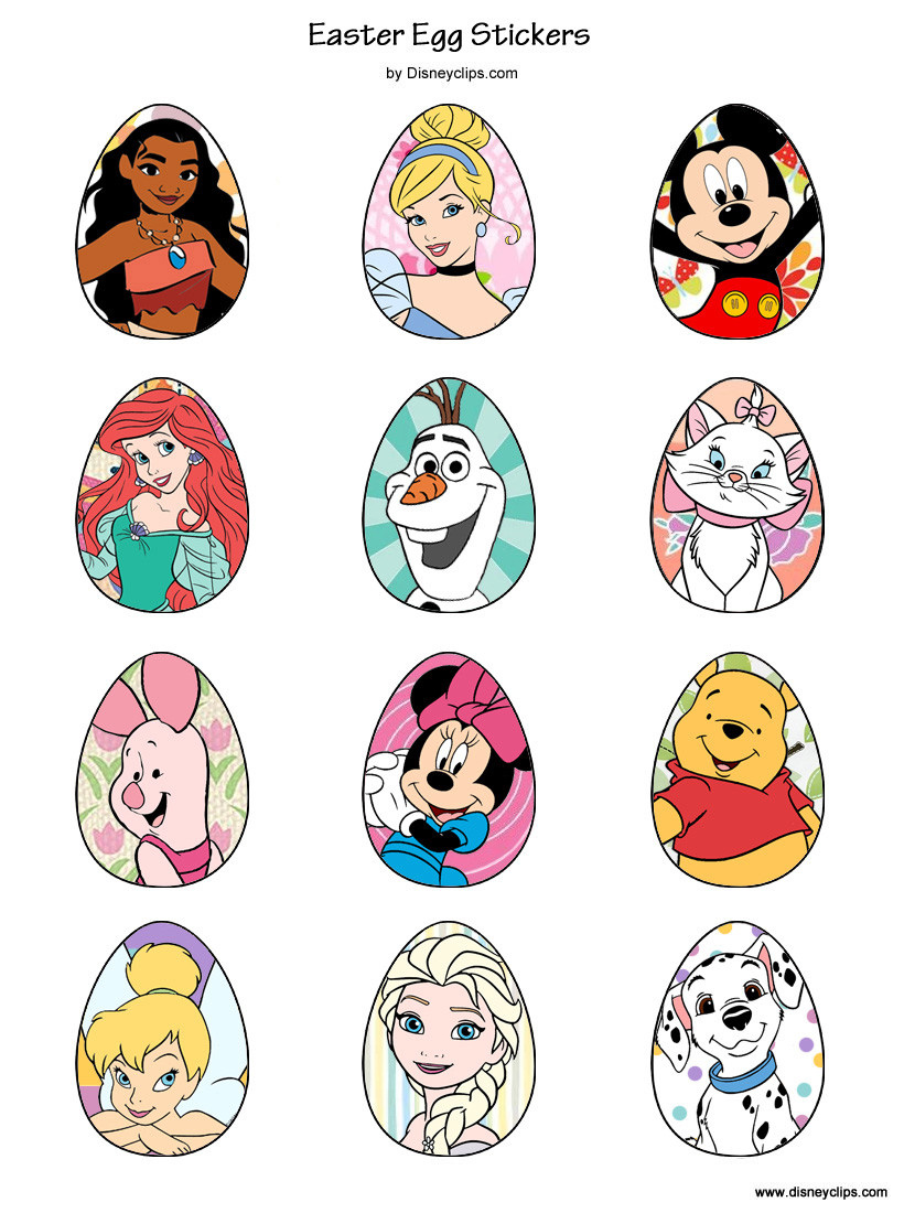 Download Printable Disney Easter Egg Stickers | Disneyclips.com
