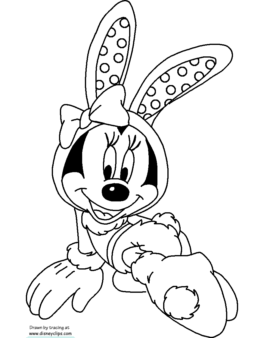 coloring page Minnie Mouse in bunny suit